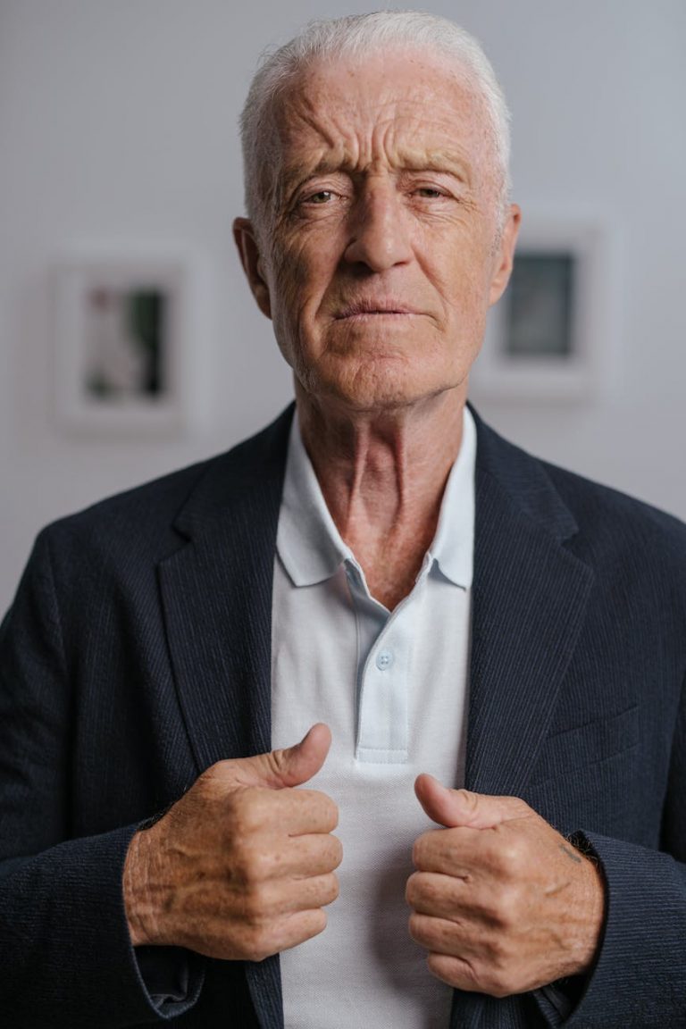 man in black suit jacket