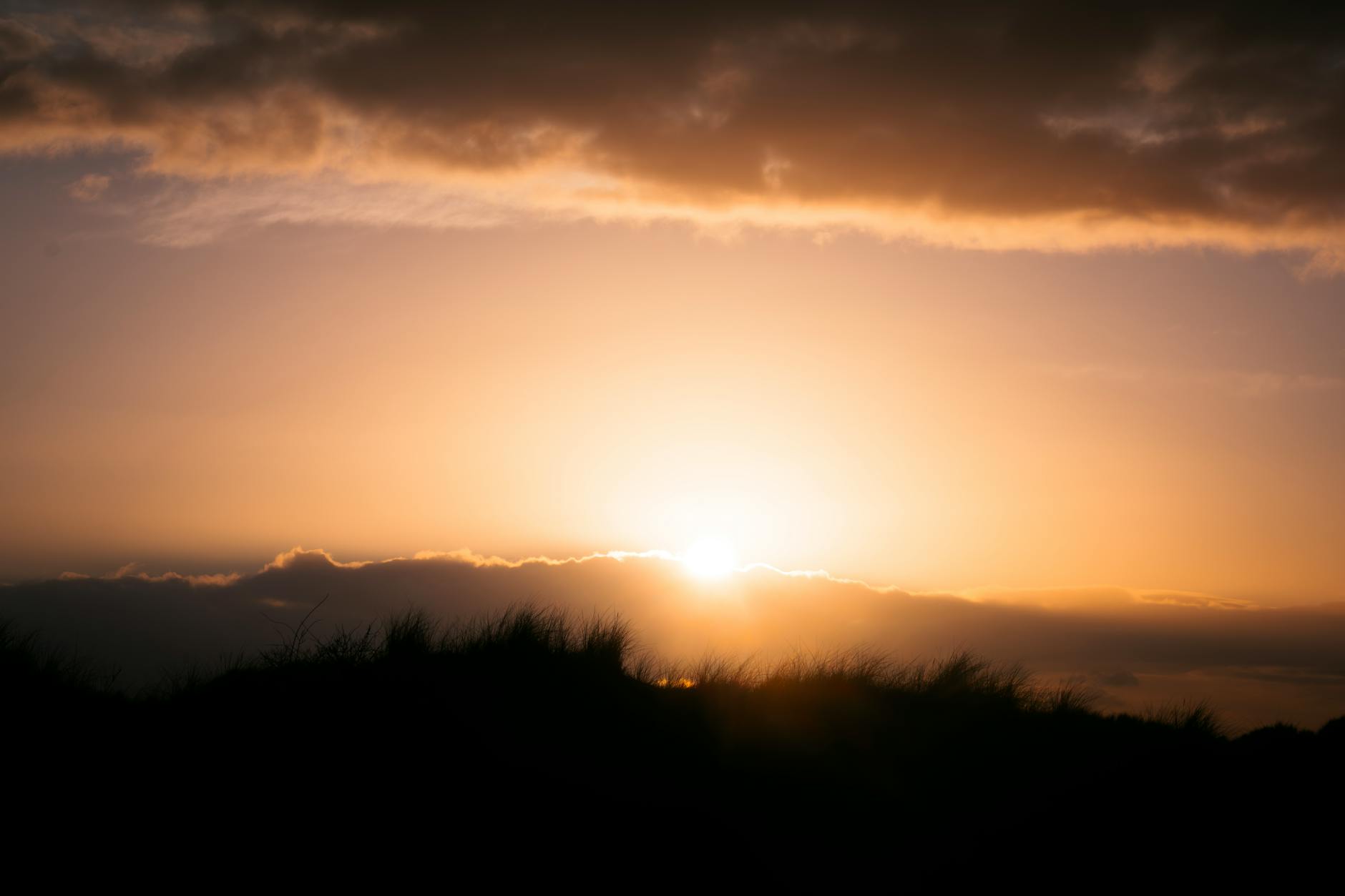brilliant sunrise over serene landscape