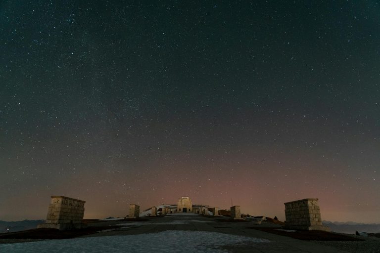 starry night sky over monte grappa memorial