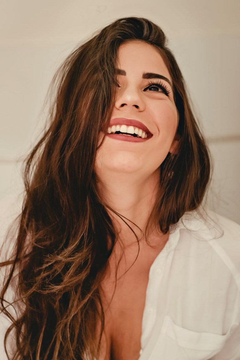 woman looking up